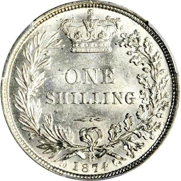 1874年 イギリス シリング PCGS MS62 1874年 イギリス シリング PCGS MS62 1874年 イギリス シリング