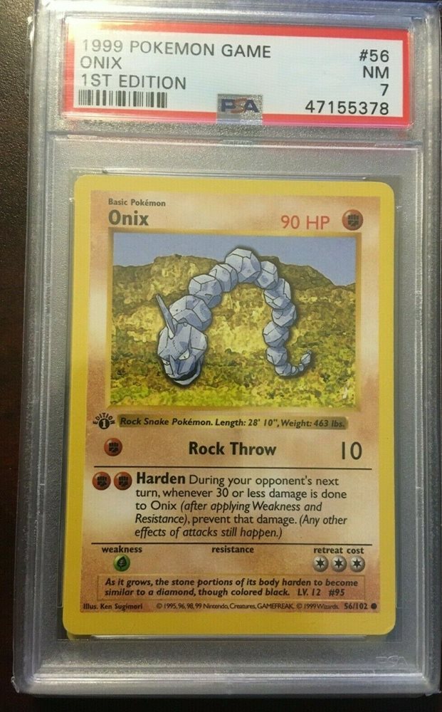 Auction Prices Realized Tcg Cards 1999 Pokemon Game Onix 1st Edition