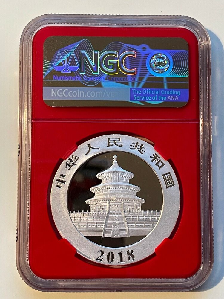 2018 China S10Y Silver Panda Early Releases NGC Certified MS70 Red