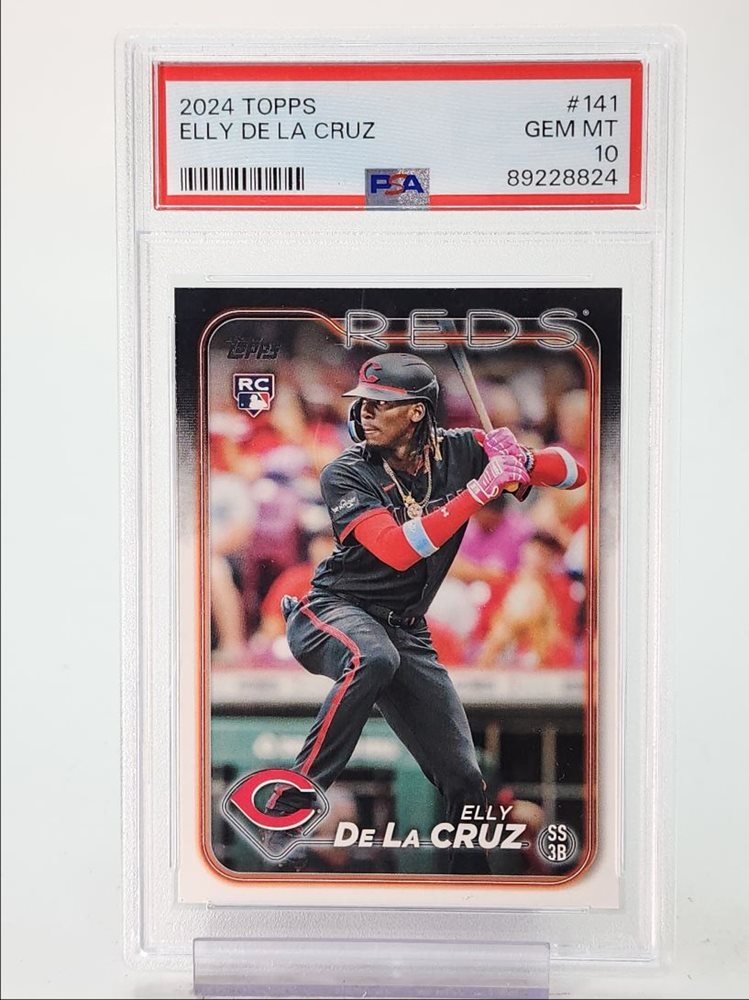 【貴重】_ＰSA9鑑定品_ELLY DE LA CRUZ_直筆オンカードサイン ELLY DE LA CRUZ PSA 10 2022 BOWMAN CHROME SPECKLE REFRACTOR