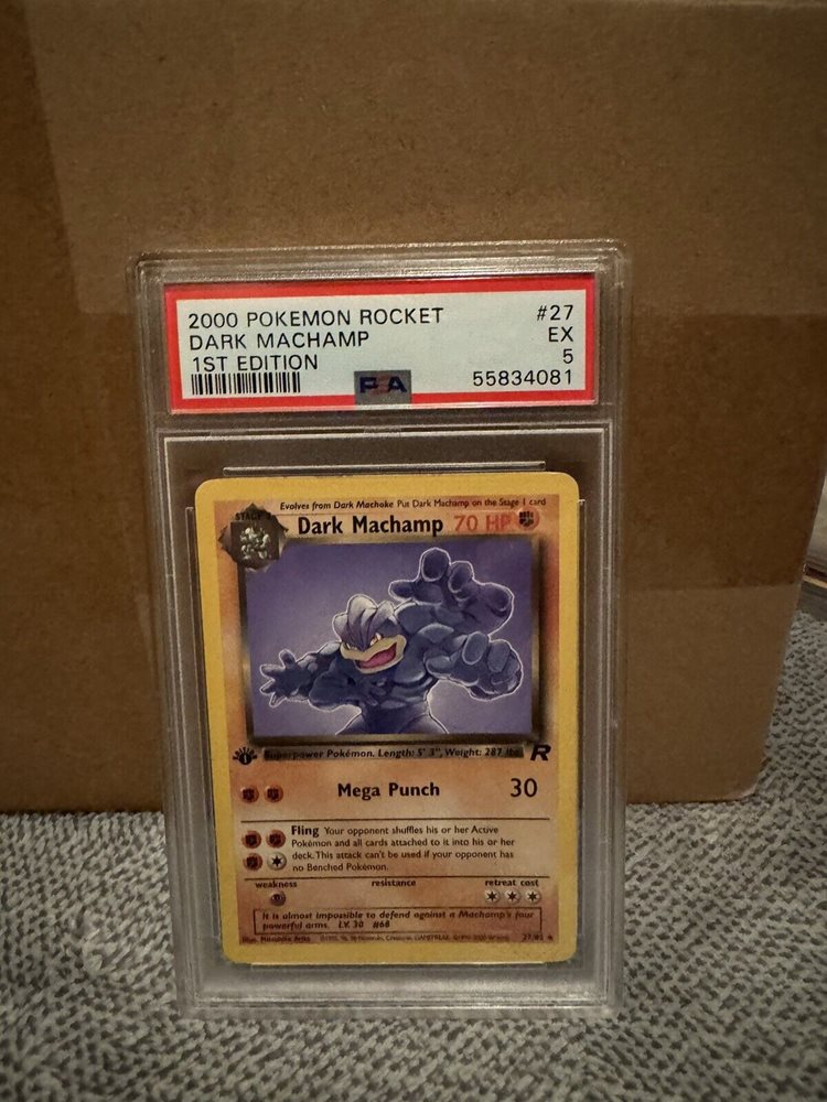 rare pickachu card ERROR] Machamp - 8/102 - CGC 5.5 - Minor Miscut - Holo - Base set main image 1