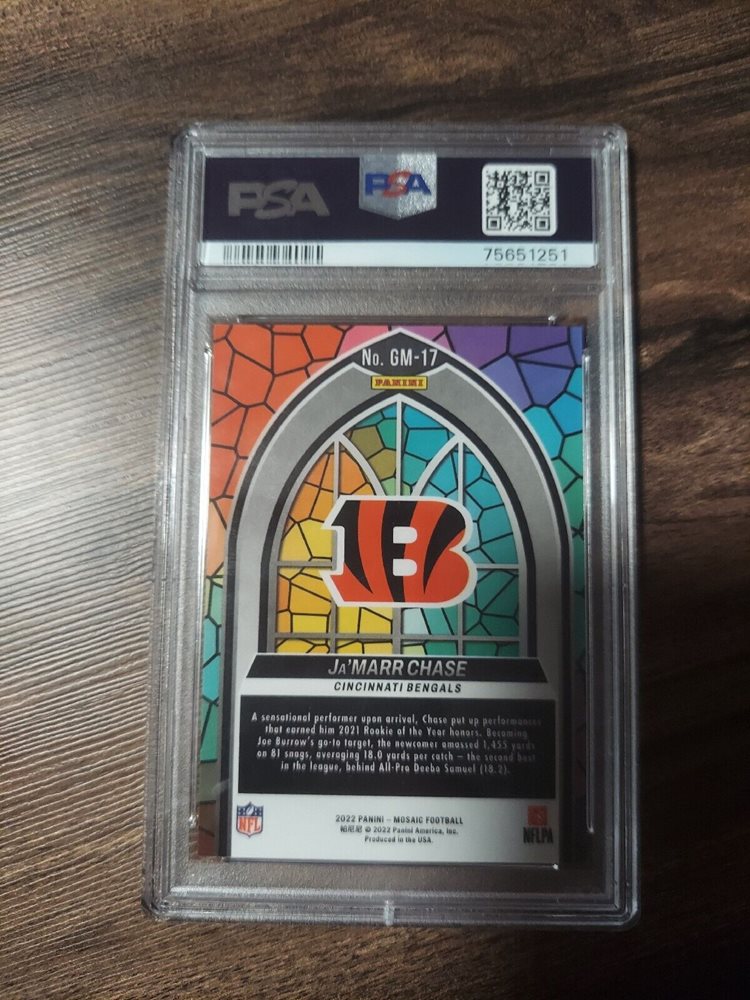 2022 Mosaic Ja'Marr Chase Glass Mosaic CASE HIT PSA Gem