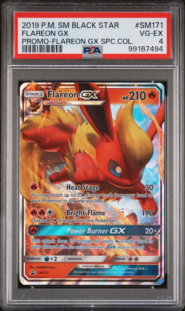 thumbnail image 2 of Pokemon Flareon GX SM171 Black Star Promo Card - Holo Rare Single Trading Card 2 of 13
