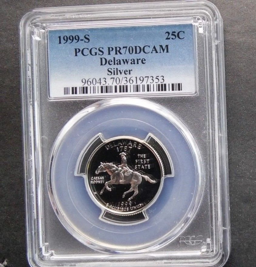 Delaware top grade state Quarter 25C 1999 S PCGS PR70DCAM