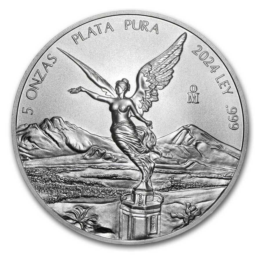 2024 Mexico 5 oz Silver Libertad MS-70 PCGS (First Day Issue