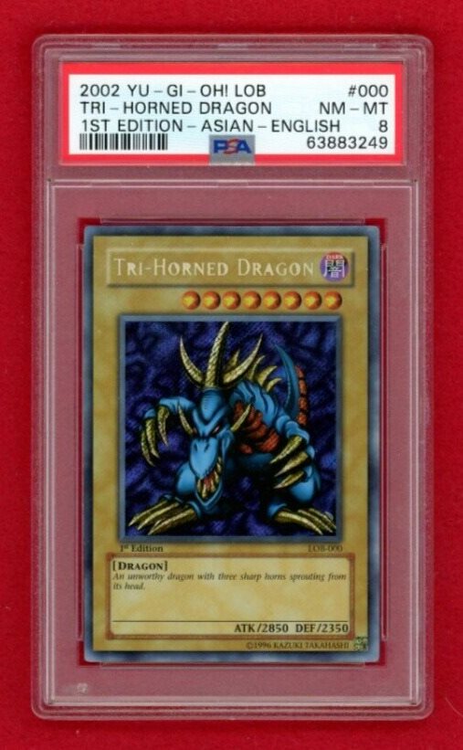PSA9 遊戯王　旧アジア版　1st TRI-HORNED DRAGON Yu-Gi-Oh Tri-Horned Dragon Old Asian Edition 1st Secret Rare