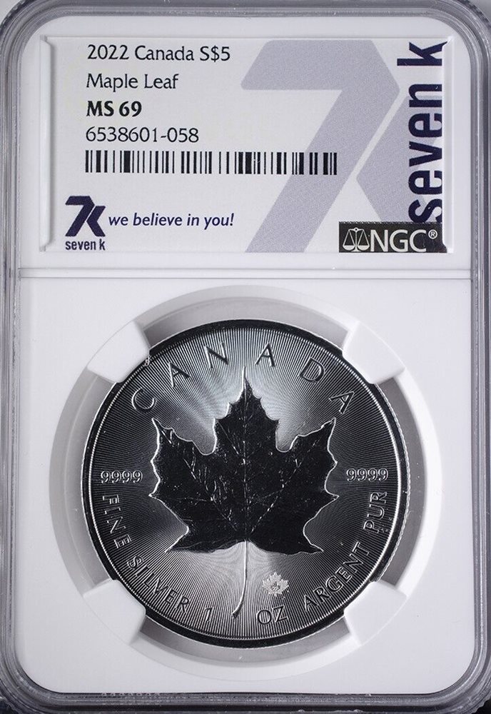 2022 Canada Maple Leaf NGC MS69 7K Holder w/ COA, MS69
