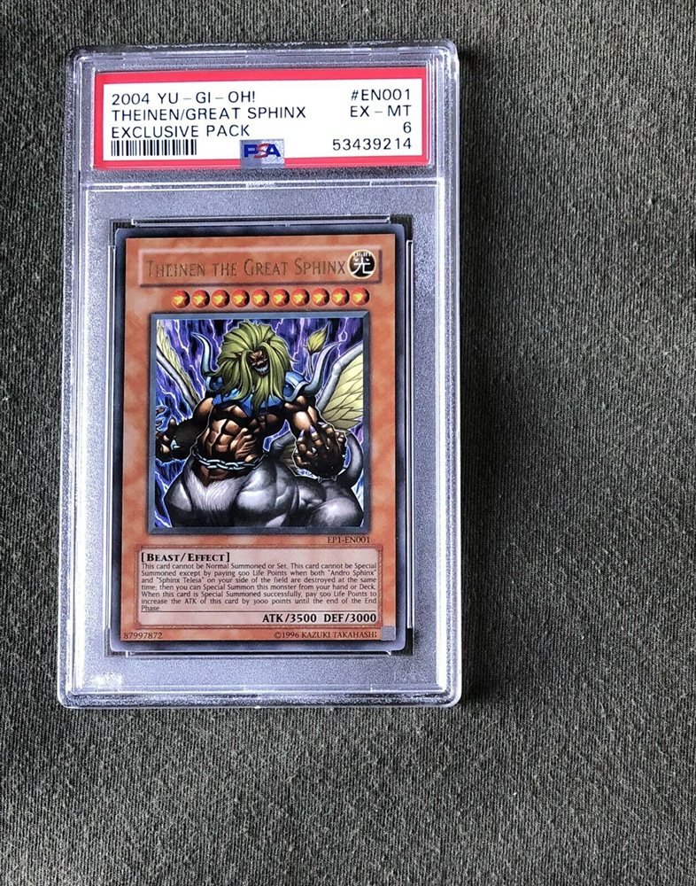 yugioh card theinen the great sphinx Amazon.com: Yu-Gi-Oh! - Theinen The Great Sphinx (EP1-EN001) - Yu-Gi-Oh The  Movie Promo Exclusive Pack - Promo Edition