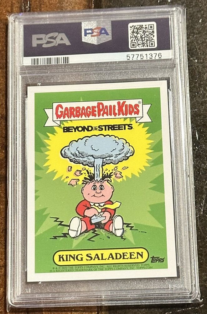 2020 Topps Garbage Pail Kids Beyond The Streets DYNA MIKE-BYND/STREETSCertificationPrimary Signer (1 Signer)KING SALADEEN #38b King Saladeen front