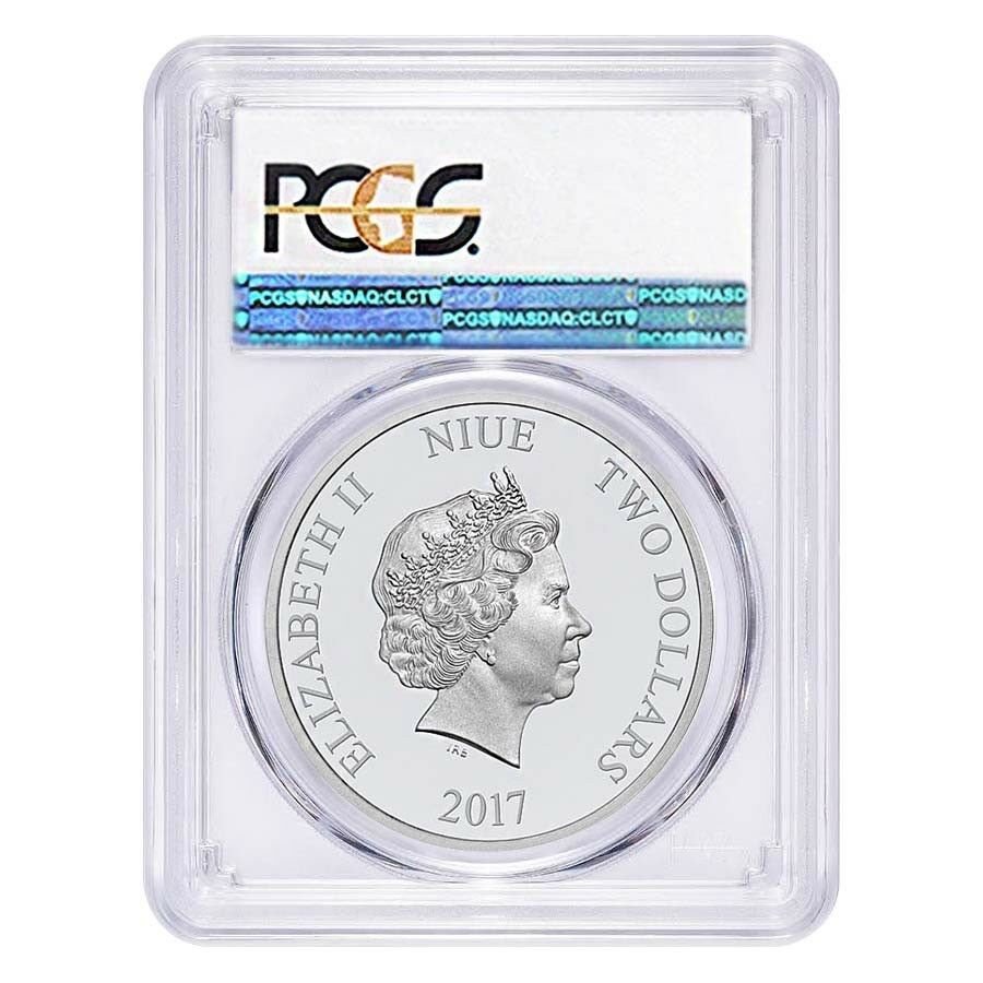 2017 1 oz Niue Silver $2 Disney Steamboat Willie PCGS MS 69 First