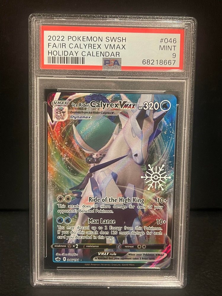 pokemon tcg chilling reign 046/198 ice rider calyrex vmax card Ice Rider Calyrex VMax Stamped Snowflake (SEALED)