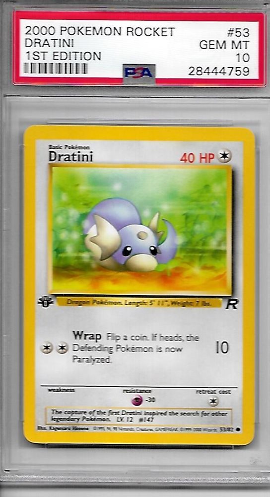 2000 NM Team Rocket Pokemon Cards 1st Edition Dratini #53//82
