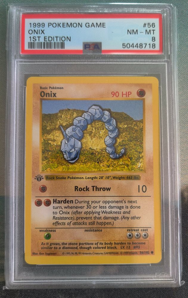 Auction Prices Realized Tcg Cards 1999 Pokemon Game Onix 1st Edition