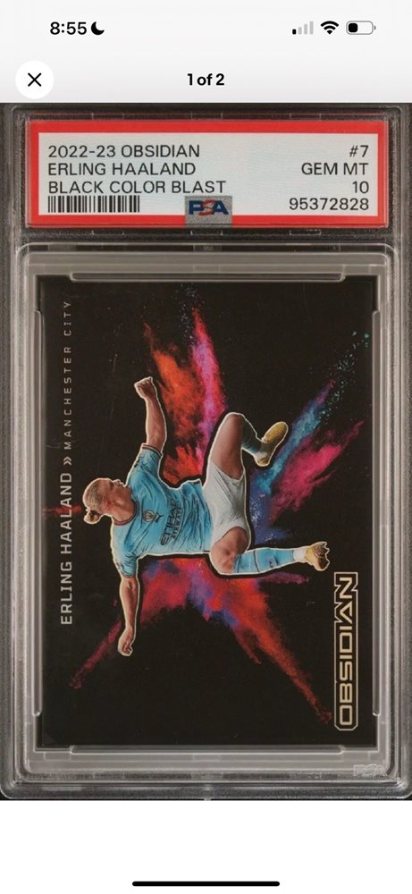 PANINI OBSIDIAN ハーランド colorblast PSA10 Erling Haaland 2021 Panini Obsidian Color Blast Case Hit PSA