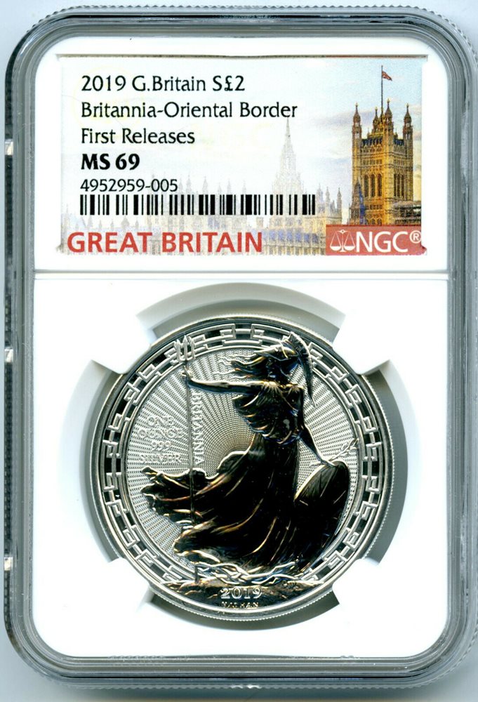 ★安心のNGC鑑定〜ブリタニア銀貨 オリエンタルボーダー NGC MS69 NGC MS69 2024 S50P 1/4オンス .999 シルバー UNC イギリス