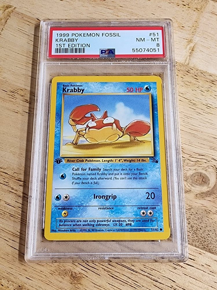 first edition krabby pokemon card 1st Edition Fossil (62/62) Complete Set 1999| TradingCardSets.Com