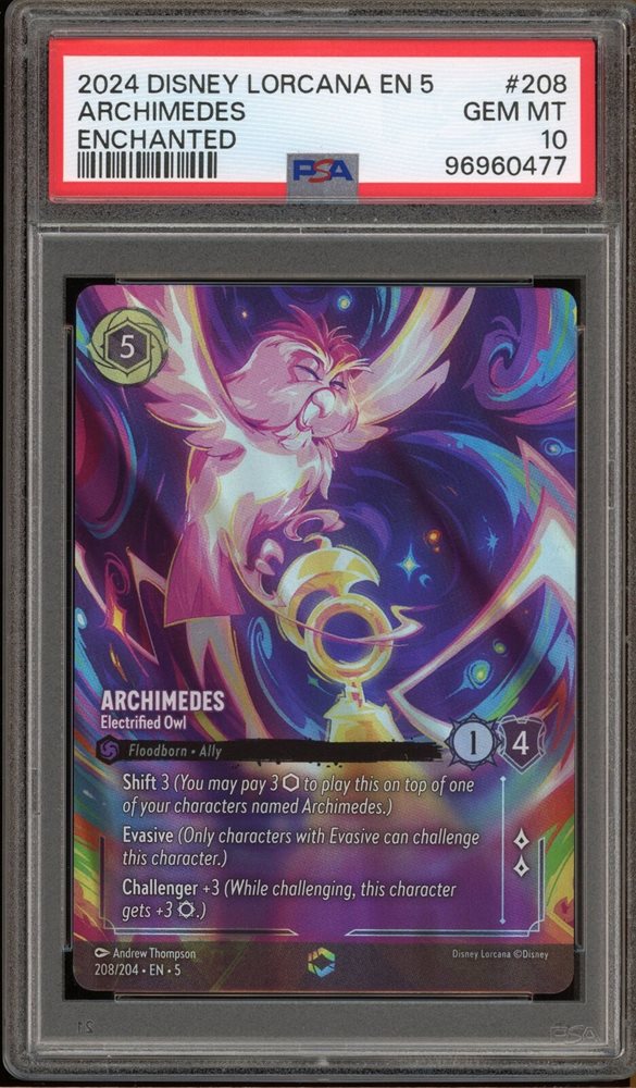 PSA10 Disney Lorcanaアルキメデス #208 7450 PSA10 Disney Lorcana