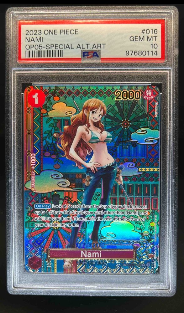 ワンピース カードゲーム 2023 ONE PIECE NAMI SPECIAL ART psa10 PSA10 Nami 016 OP05 Special Alt Art Awakening of New Era One