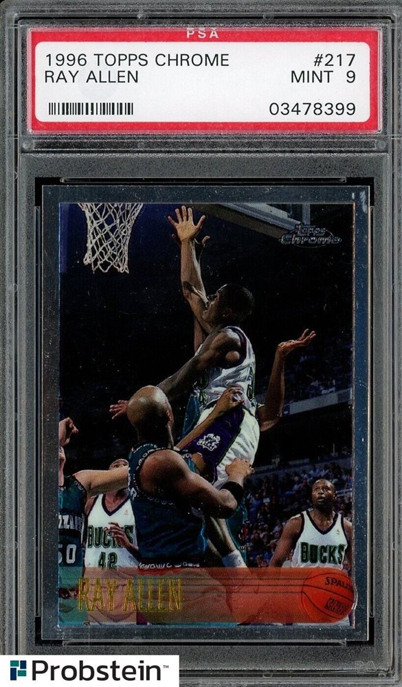 レイアレン NBAカード 96-97 topps chrome PSA7 1996-97 Fleer