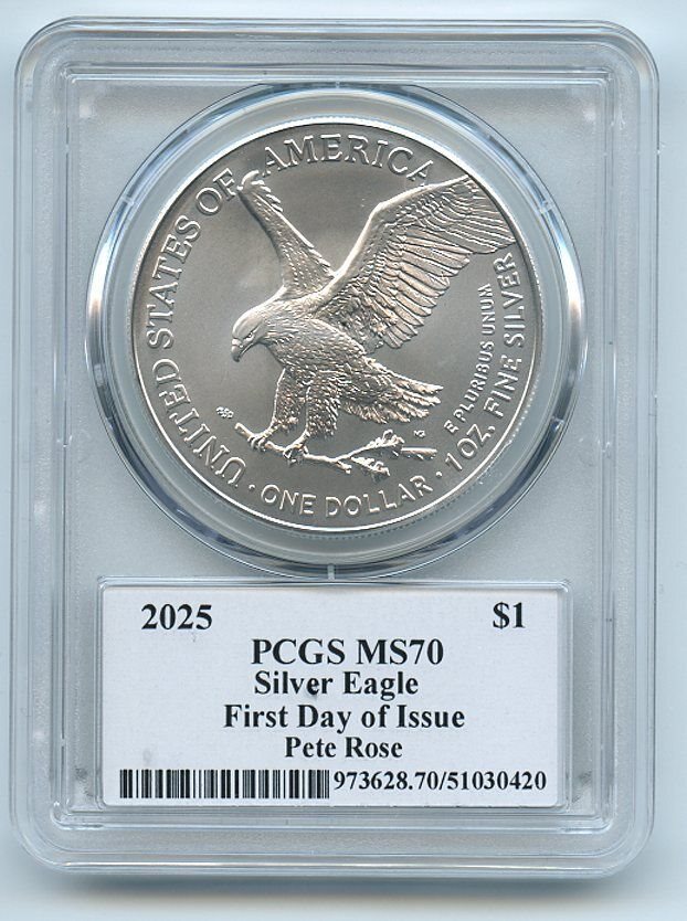 2025-w American Silver Eagle PCGS MS70 Perfect Coin, Perfect Grade-First Strike