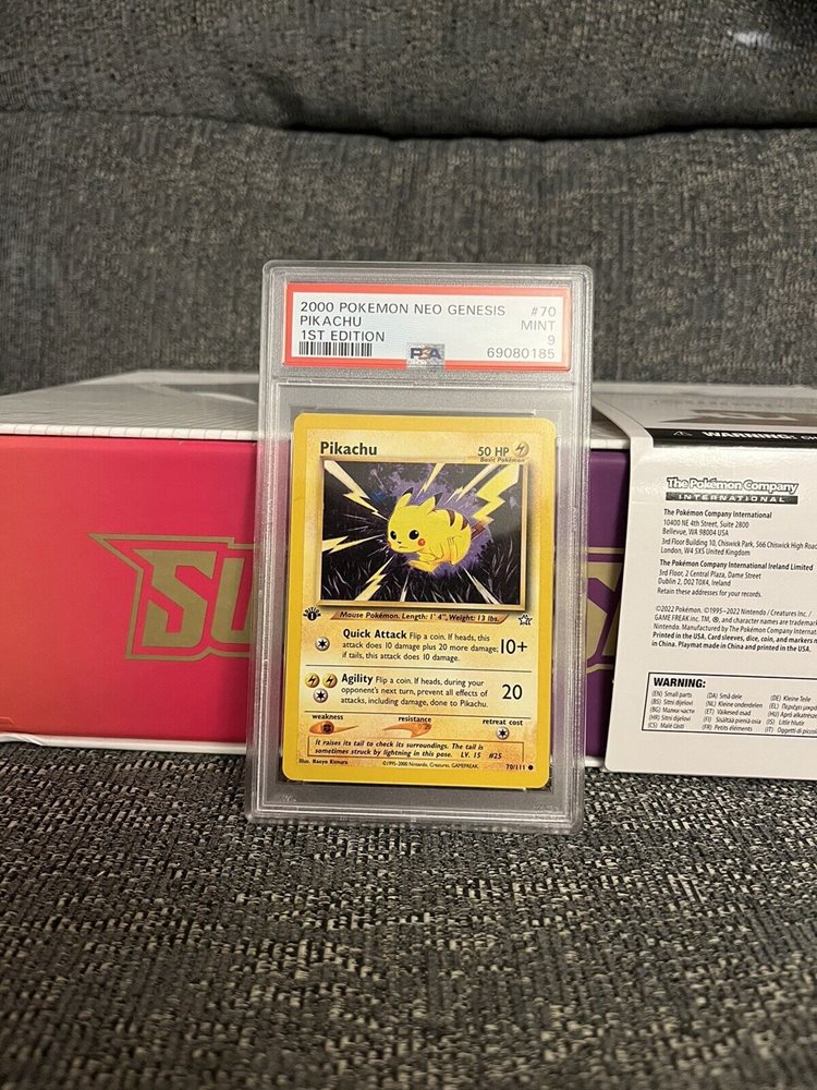 pikachu pokemon card 70/111 eBay Auction Item 266188559937 TCG Cards 2000 Pokemon Neo Genesis 1st  Edition