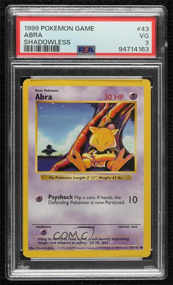 Auction Prices Realized Tcg Cards 1999 POKEMON GAME Abra