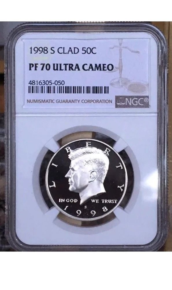 1998-S Silver Kennedy Half PR70DCAM PCGS Proof 70 Deep Cameo