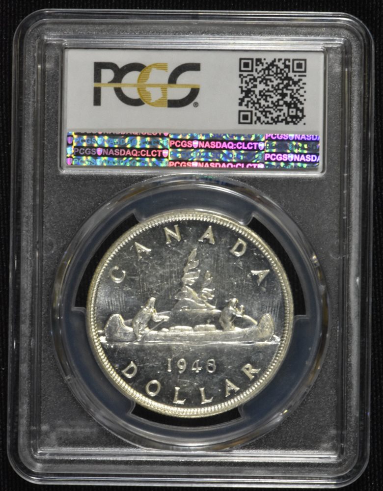 最終価格 超激レア E COX × JOHN MOORE 1948 Canada Silver Dollar - PCGS MS-63 The King of Dollars, MS63