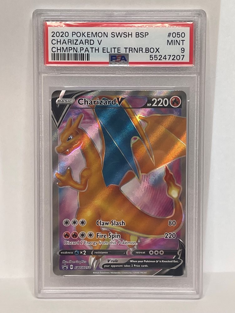 2020 Pokémon Charizard V PSA 10 2020 Pokemon SWSH Full Art Charizard V PSA 10 Shiny