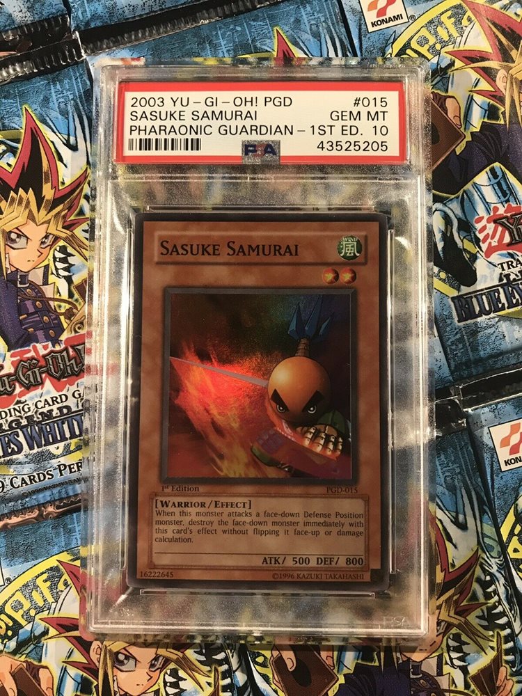 Yu-Gi-Oh! Carta Sasuke Samurai (PGD-015) - Pharaonic Guardian - 1st Edition - Super Rare + Custodia Originale