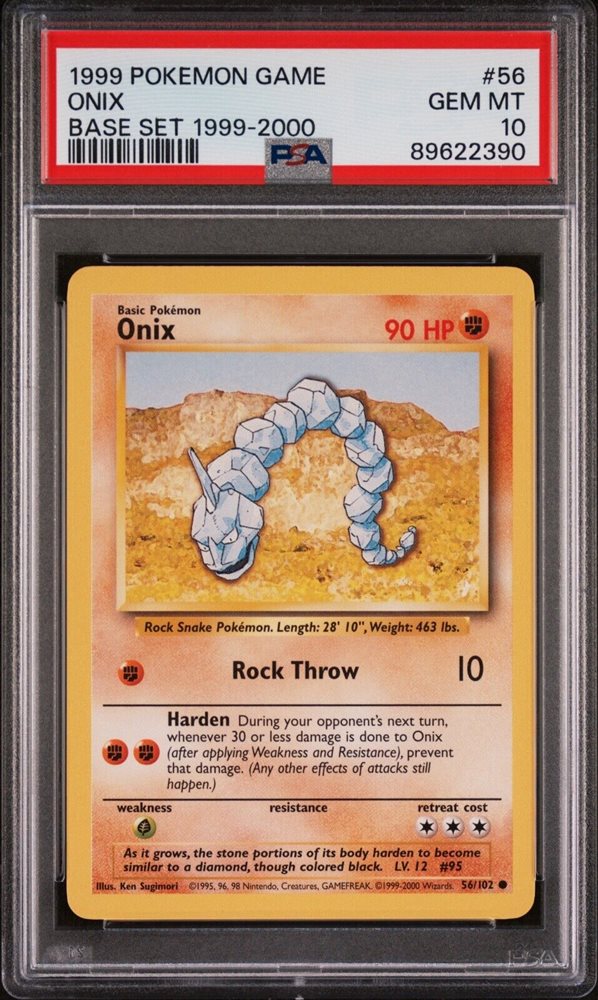 Auction Prices Realized Tcg Cards 1999 POKEMON GAME Onix