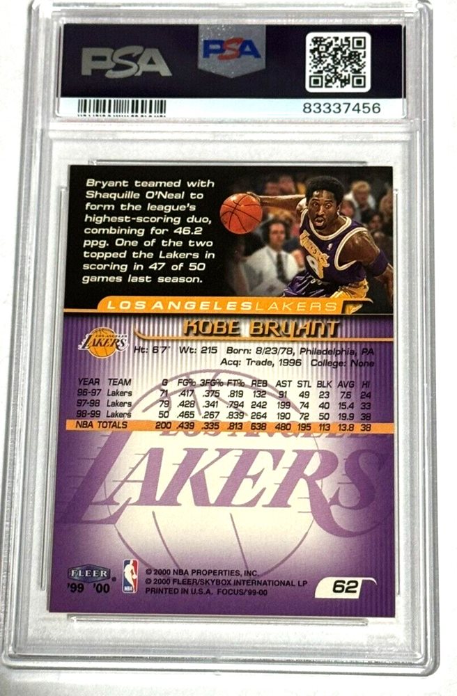 Auction Prices Realized Basketball Cards 1999 Fleer Focus Kobe Bryant