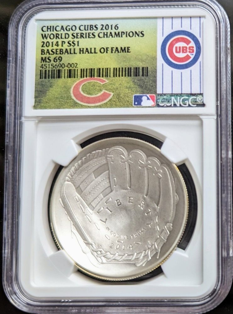 Baseball Hall of Fame MS 69 NGC Coin CHICAGO CUBS WORLD SERIES Baseball Hall of Fame MS 69 NGC Coin CHICAGO CUBS WORLD SERIES
