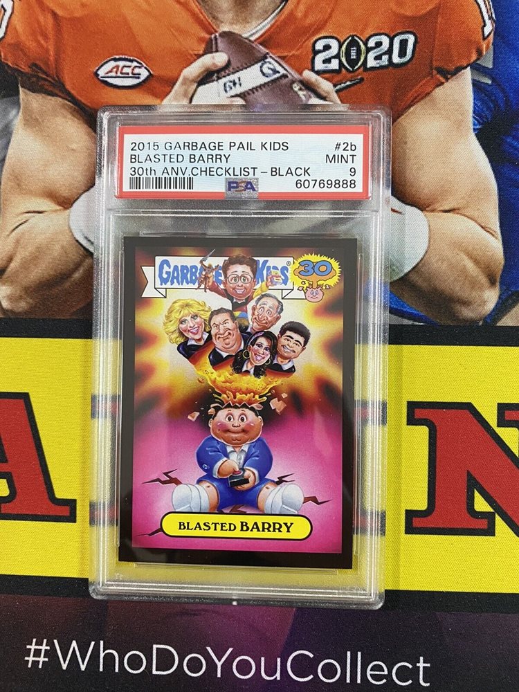 2015 Topps Garbage Pail Kids 30th Anniversary Checklist Black #2b Blasted Barry front