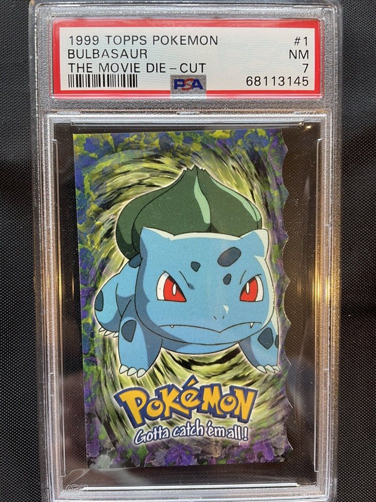 1999 Topps Pokemon Bulbasaur Movie Die Cut 1 PSA 7
