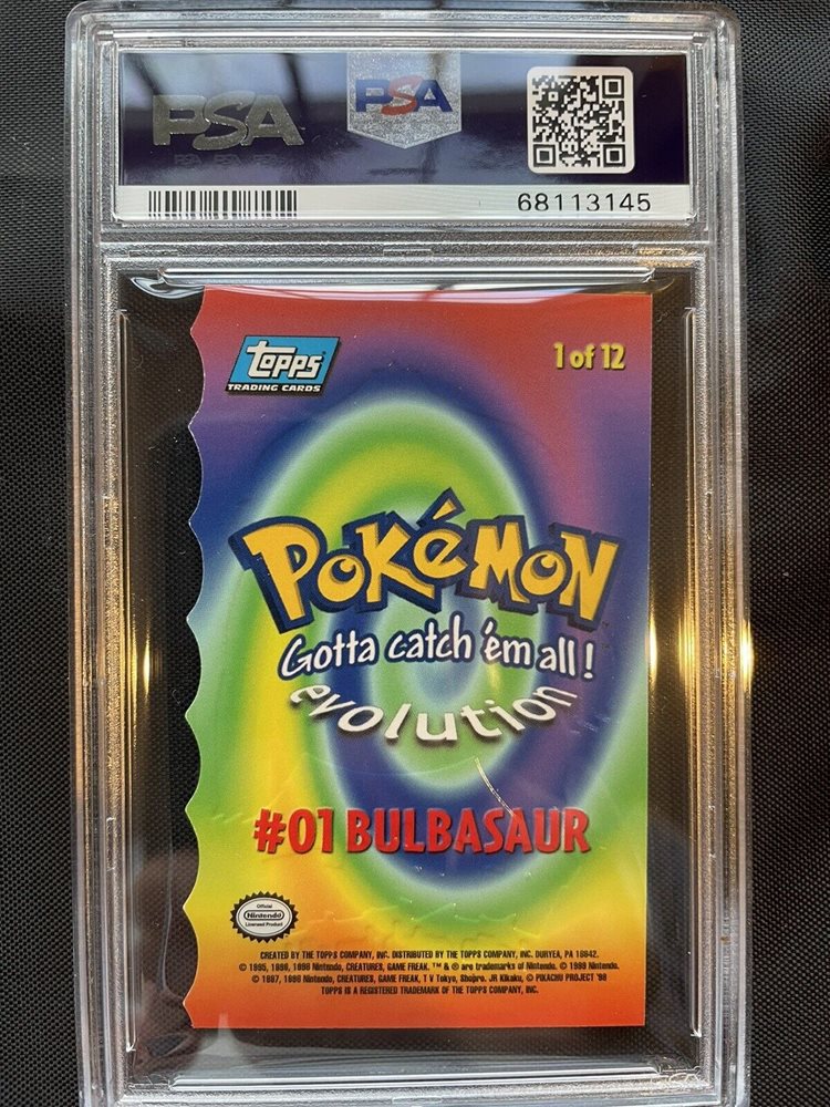 1999 Topps Pokemon Bulbasaur Movie Die Cut 1 PSA 7