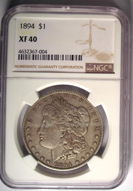 1894 Morgan Silver Dollar $1 Coin (1894-P) - NGC XF40 (EF40) PQ
