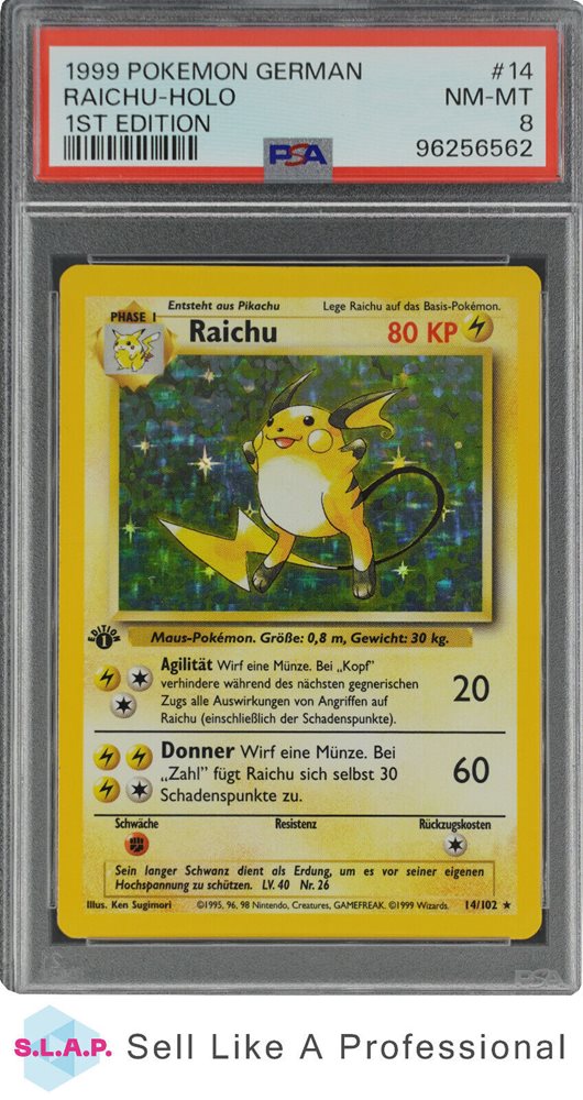 Auction Prices Realized Tcg Cards 1999 POKEMON GERMAN Raichu-Holo