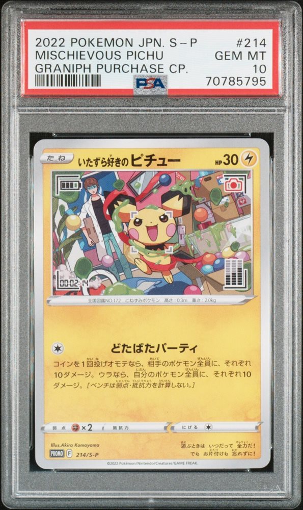 2022年 いたずら好きのピチュー #214 PSAQp ポケモンカードゲーム PSA10 いたずら好きのピチュー プロモ 214