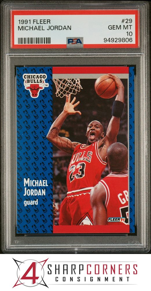 美品][鑑定PSA-9] 1991 Fleer マイケル ジョーダン