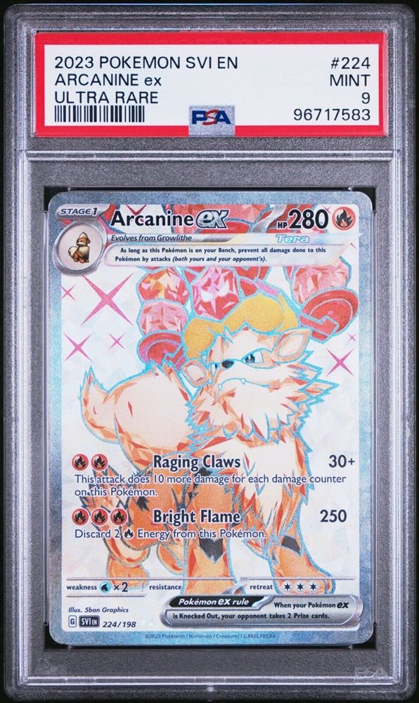 Pokmon Cards Rare Pokemon TCG - Arcanine Ex 224/198 Ultra Rare Full Art  Card (Scarlet & Violet Series)