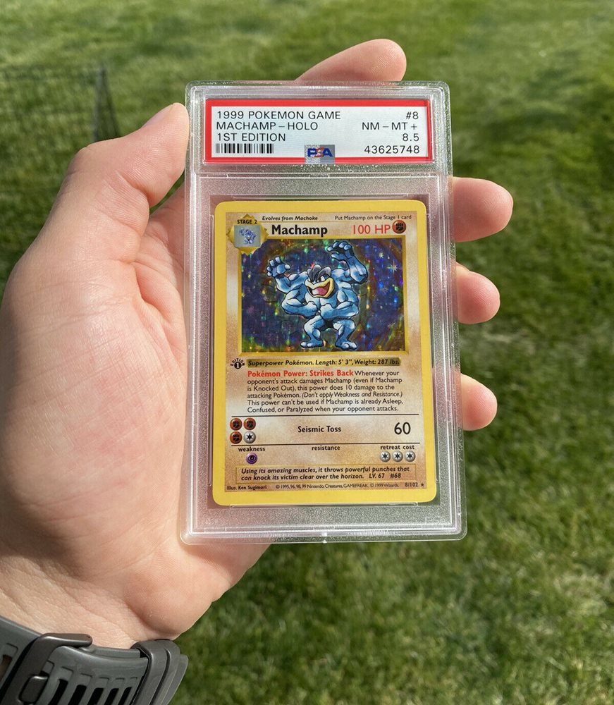 PSA 8.5 Base Set 1st Edition Shadowless Holo Machamp 8
