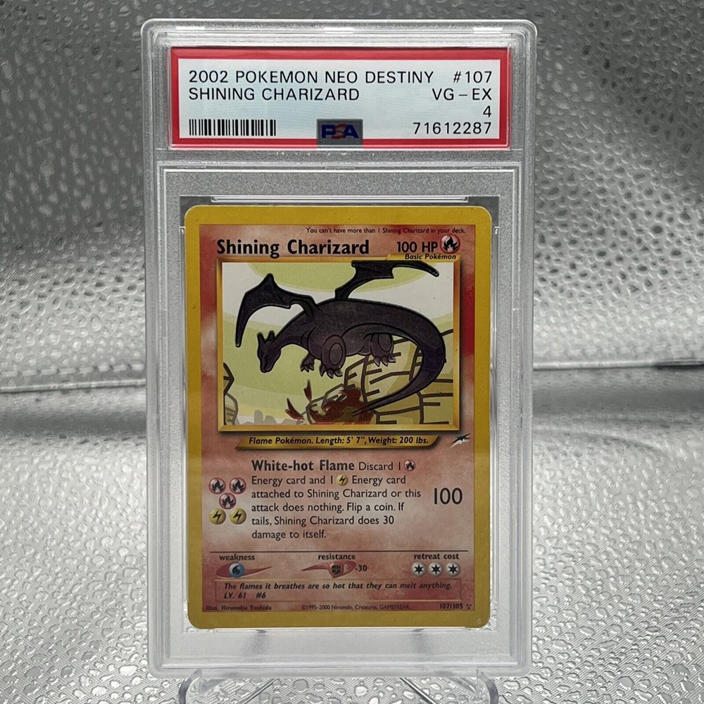 2002 shining charizard pokmon card Pokemon Neo Destiny Shiny #107 PSA 6 PSA 1 Shining Charizard Neo