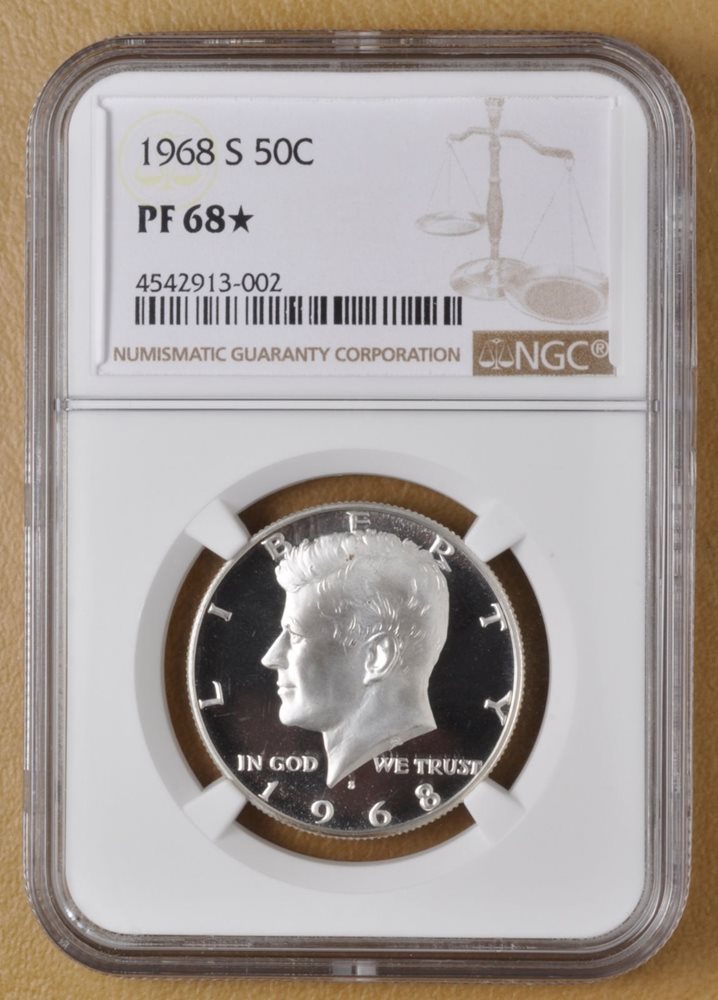 1968 S Proof Kennedy Silver Half Dollar NGC PF 68 Star, PR68