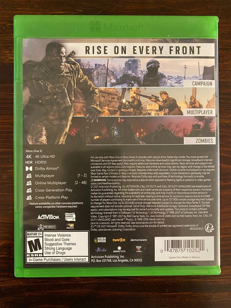 Call of DutyVanguard XBox Series X XBox One Game