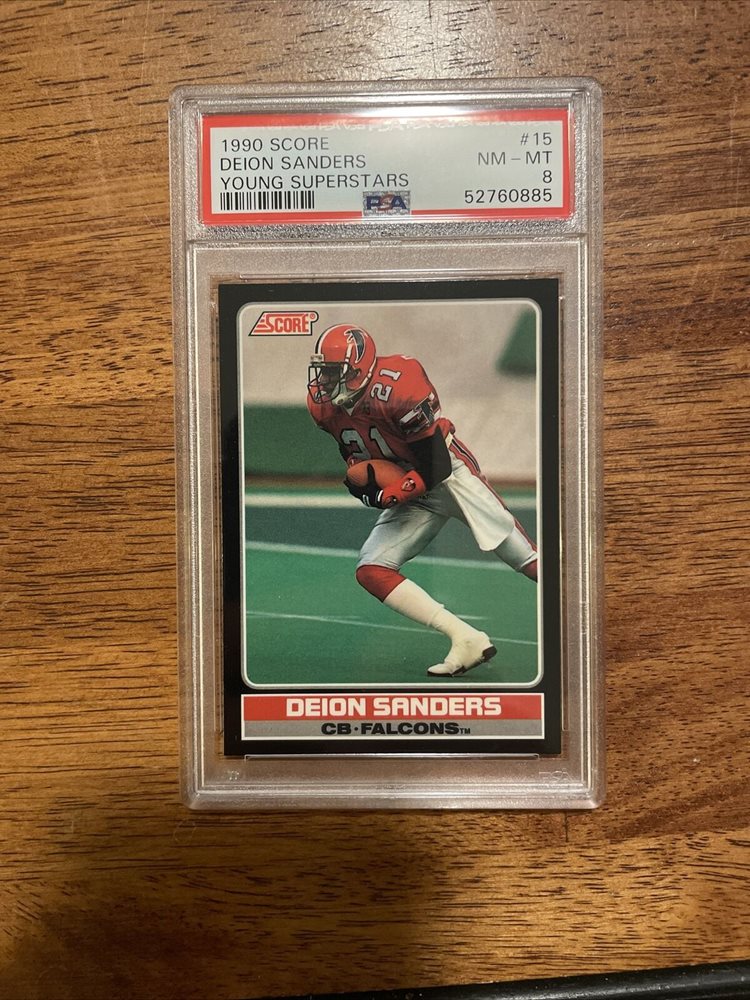 1990 Score Deion Sanders Young Stars PSA 8