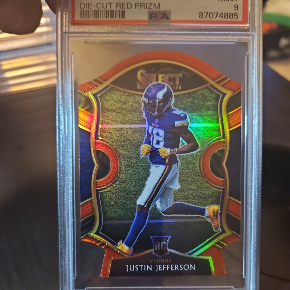 Justin Jefferson Rookie Card Justin Jefferson 2020 Panini Select Rookie Card #61 - Graded PSA 10 Gem Mint Condition PSA 10 Football Card Justin Jefferson Rookie Card Justin Jefferson 2020 Panini Select Rookie Card #61 - Graded PSA 10 Gem Mint Condition PSA 10 Football Card