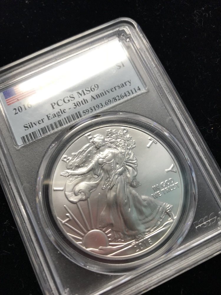 希少！アメリカン シルバー イーグル銀貨2016 PCGS MS70 30周年 2016 Silver Eagle PCGS MS70 Gary Whitley Signed - 30th