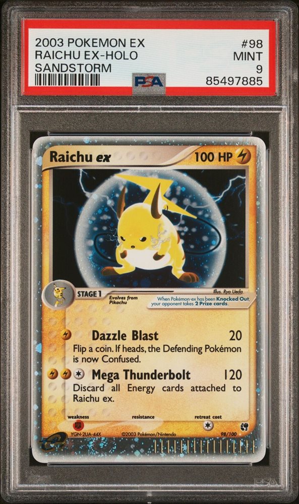 ライチュウex psa8 raichu ex 2003 Raichu ex 2003 EX: Sandstorm #098/100 Holo Price Guide