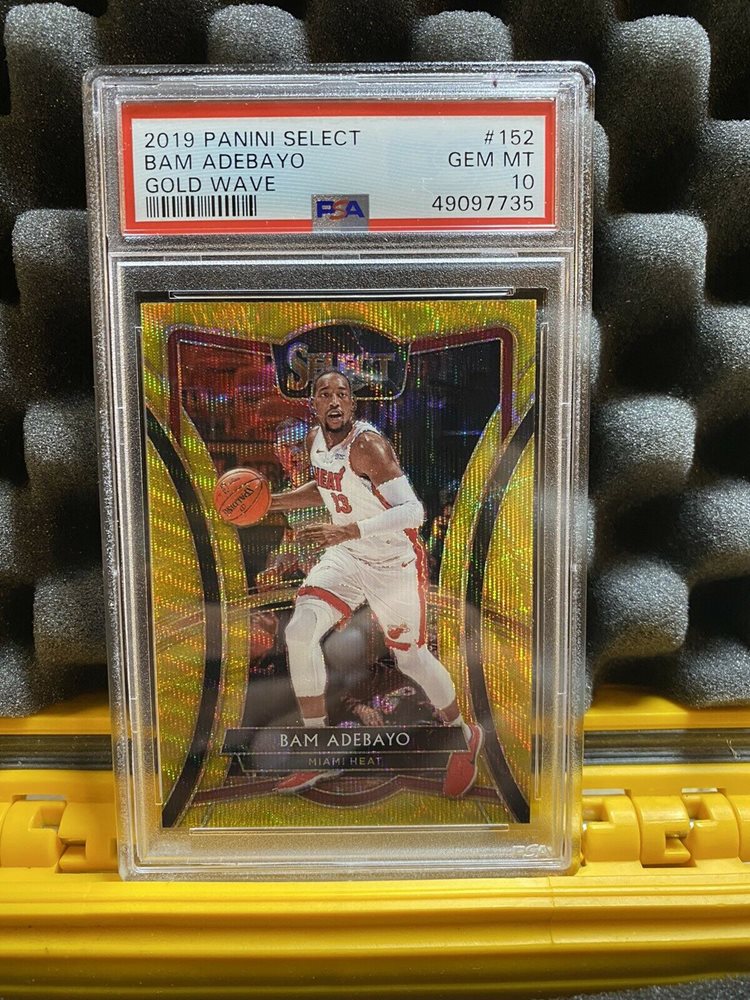 BAM ADEBAYO Gold Wave PSA 10 NBA Bam Adebayo Signed Trading Cards, Collectible Bam Adebayo